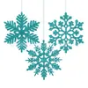 Decoraciones Navideñas de Copo de Nieve Nuevas Transfronterizas de 10 cm Polvo de Plástico Suministros para Decoración de Árbol de Navidad Colgantes