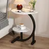 Mesa de Café Pequeña de Lujo Ligero Estilo Nórdico Mesa de Café para Sala de Estar en Casa Mesa Auxiliar Minimalista Moderna Mesa de Noche Móvil para Dormitorio