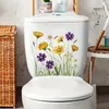 Brup Fresh Flor Silvestre Pegatina para Inodoro Impermeable Estilo Pastoral Pegatina Decorativa de Pared Br5049C