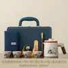 Conjunto de chá portátil para viagem em cerâmica Ru, filtro de porcelana Ru de alta qualidade, xícara para beber rapidamente, novo estilo chinês, acampamento ao ar livre e conjunto de chá para carro