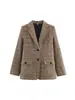 Za Comercio Exterior Transfronterizo Spot Mayorista Estilo Europeo y Americano Moda Otoñal Casual Blazer de Espiga para Mujer