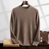 Suéter de Cachemira con Cuello Redondo 2026 Otoño e Invierno Nuevo Suéter Básico Grueso Liso para Hombre Estilo Coreano Holgado Suéter Pulóver de Media Edad