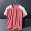 Camiseta de Seda Helada para Hombre y Mujer Talla Extra K Pino Deportes Exterior Puntada Waistle Inserción de Color Camiseta Corta de Pareja Compra Grupal Manga Corta Ropa de Trabajo