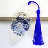 Marcador de vena de hoja, pintura tradicional china, porcelana azul y blanca, marcador creativo de vena de hoja real, estilo chino, porcelana azul y blanca, artesanía