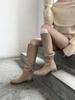 Botas para Mujer 2025 Nuevas Botas Altas Tacón Bajo Botas Plisadas Ajustadas Botas Escarchadas Retro Modernas