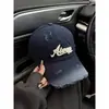 Gorra de Béisbol Vintage Desgastada Color Borgoña para Mujer, Estilo Retro Americano, Circunferencia de Cabeza Grande, Gorra Versátil de Pico de Pato con Letras, Sombrero Pequeño que Afina el Rostro