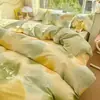 Algodón Lavado Ropa de Cama Sábanas para Cama Juego de Funda Nórdica de Cuatro Piezas Juego de Cama Individual y Doble para Dormitorio de Estudiantes Juego de Tres Piezas para Todas las Estaciones
