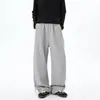 Nuevos pantalones de chándal grises para hombre, marca de moda de primavera, pantalones rectos holgados, pantalones deportivos de estilo americano fluidos, pantalones largos casuales versátiles