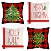 Amazon Transfronterizo Temu Nuevo Cojín de Almohada Navideño Decoración para el Hogar Felpa Corta Lino Funda de Almohada Estampada
