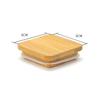 Tapa Cuadrada de Madera para Taza, Frasco Sellado de Madera de Pino, Taza para Velas, Taza de Vidrio con Tapa de Madera