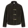 2025 Chaqueta Corta Desestructurada con Hebilla de Avión Patchwork Nueva Unisex Retro Vintage Desgastado Abrigo de Gamuza Ins