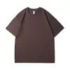 K2301 Camiseta de Manga Curta para Funcionários de Biblioteca 210g Algodão Solta Justa Siro Spun Algodão Penteado Placa Leve Algodão Liso T