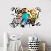 Comercio Exterior Transfronterizo Pegatinas de Pared de Dibujos Animados 3D Creativas de Minecraft para Dormitorio, Autoadhesivas y Extraíbles