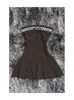 2026 Amazon Elegante Diseño Ceñidor de Cintura Sin Mangas Lunares Tubo Vestido Corto de Encaje Sin Mangas