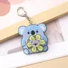 Chaveiro Acrílico Giratório Pingente de Desenho Animado Fofo Série de Animais Pingente de Mochila Decoração de Chaveiro Pequeno Presente