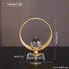 Ornamentos de Bola de Cristal Geométricos de Metal de Luxo Leve Estilo Europeu Decorações Criativas para Casa e Escritório Espigas de Trigo Artesanato de Ferro