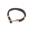 Pulsera de cuerda de cuero de ancla j simple creativa de moda europea y americana para hombre pulsera de pareja joyería accesorios calientes transfronterizos