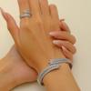 Set de Pulsera y Anillo Geométrico de Metal Ins, Joyería de Estilo Abierto Ajustable con Diseño Único, Accesorios Transfronterizos Europeos y Americanos