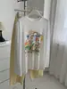 Camisa de Protección Solar de Lyocell Tencel Estilo Graffiti Arcoíris para Mujer, Verano Delgada Estilo Coreano Perezoso Juvenil Camisa de Aire Acondicionado Camiseta