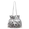 Bolso Cubo Acolchado Casual de Nicho Estilo Coreano 2026 Primavera Nuevo Cierre de Cordón Bolso de Mano Bolso de Hombro para Mujer