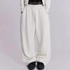 Pantalones rectos de pierna ancha blancos europeos y americanos de verano de algodón puro de cintura alta pantalones deportivos versátiles para correr deportes casuales estilo hip-hop