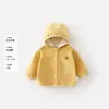 Chamarra de polar para bebé con capucha, suave y gruesa, para niños y niñas, abrigo de otoño e invierno, forrada de polar, prenda superior cálida