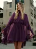 Vestido tipo capa con volantes de estilo elegante, nuevo para primavera/verano, transfronterizo europeo y americano, con camisola interior de moda