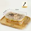 Bol Saciante Famoso en Internet con Tiramisú, Ensalada de Frutas, Pastel, Gelatina de Hierba, Milhojas de Leche de Soya y Caja Transparente para Llevar