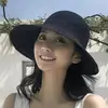 Chapéu de sol de verão proteção solar aba larga all-match palha enrolável dobrável chapéu de sol feminino respirável atacado topo aberto chapéu fresco