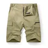 Pantalones de Trabajo de Secado Rápido para Hombre, Nuevo Estilo de Verano, Pantalones Cortos de Cinco Puntos Delgados con Múltiples Bolsillos, Pantalones Deportivos Casuales Rectos Versátiles de Moda