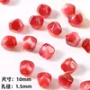 Ojo de Gato Soñador Color Cereza Degradado Resina Cielo Estrellado Cuentas Sueltas Cuentas de Hilo Pulsera DIY Hecha a Mano Collar Accesorios de Joyería