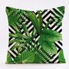 Comercio exterior para funda de almohada de planta verde tropical verde lino algodón lino cojín para el hogar coche sofá pequeño fresco respaldo