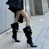 Botas Holgadas para Pantorrilla Ancha con Tacón Alto para Mujer, Botas de Tacón Fino, Nuevo Estilo Otoño 2026, Adelgazantes para Piernas Anchas, Botas Largas de Punta Fina