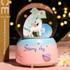 Nova boneca dos desenhos animados luminosa caixa de música bola de cristal criativa presente caixa de música bola de vidro ornamentos de resina atacado