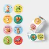 500 Piezas/Rollo Pegatinas con Patrones de Recompensa y Ánimo para Maestros de Jardín de Infancia, Lindas Pegatinas Redondas Selladoras con Expresiones de Caras Sonrientes