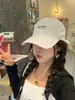 Boné de Baseball Listrado Estilo Menina Doce Coreano, Primavera e Verão, Top Macio, Circunferência da Cabeça Grande, Boné de Aba Alta Retro Americano de Alta Qualidade para Proteção Solar