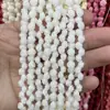 Pó de concha em relevo 8mm camélia contas soltas furo reto contas para enfiar franja pulseira diy colar acessórios de vestuário atacado
