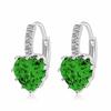Pendientes de Diamante Incrustados con Circonita de Cristal en Forma de Corazón, Populares en Europa y América, Estilo Corazón de Melocotón, Multicolor, Pendientes Elegantes para Mujer, Pendientes de Diamante