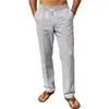 Pantalones de lino con cordón para hombre transfronterizos, talla europea para primavera y otoño, nuevos pantalones casuales holgados plisados de comercio exterior para hombre