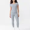 Traje Deportivo Ajustado para Mujer de Manga Corta Verano Casual Yoga Fitness Conjunto de Dos Piezas Transpirable de Secado Rápido para Correr