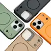 Adecuado para Apple 17Promax Funda Magnética para Teléfono con Sensación de Piel Color Contrastante Anticaídas Iphone16 Borde Antideslizante 14 Funda Protectora
