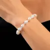 Pulsera Abierta de Perlas con Incrustaciones de Diamantes Estilo Retro Francés Simple Moda Pulsera de Lujo Ligero Pulsera de Alto Grado con Temperamento para Mujeres