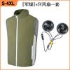 Colete de Verão Transfronteiriço para Prevenção de Calor e Resfriamento, Roupa de Ar Condicionado, Colete Casual USB com Ventilador, Macacão