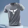 Comercio Exterior Verano Secado Rápido Seda de Hielo Transpirable Casual Cuello Redondo Camiseta Estampada para Hombre Tops de Manga Corta para Exteriores Fitness Running