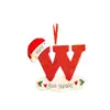 Decoración de Navidad personalizada DIY con nombre 2023 Colgante de madera Letra Adorno colgante de Navidad
