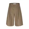 Pantalones Cortos Cropped de Doble Pinza Estilo Retro Americano Nanxia para Hombre, Shorts Casuales Rectos Cleanfit, Pantalones de Longitud Media para Viajar