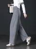 Jeans com barra curva personalizado para primavera e outono, cintura alta, modelador, plus size, para mulheres de meia-idade, moderno, versátil, solto e confortável