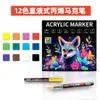 Marcador Acrílico Líquido Recto Punta Suave Apilable Marcador de Color No Mancha Gran Capacidad para Colorear Bolígrafo Acrílico para Estudiantes de Arte