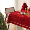 Mantel de Navidad Impermeable y a Prueba de Aceite Sin Lavar Mantel de Ambiente Año Nuevo Rojo Decoración Festiva Mantel para Mesa de Café