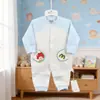 Romper Nuevo para Bebé de Primavera y Otoño Algodón Sin Costuras con Pies Botones a Presión Ropa para Bebé Traje para Gatear Tallas 66-80